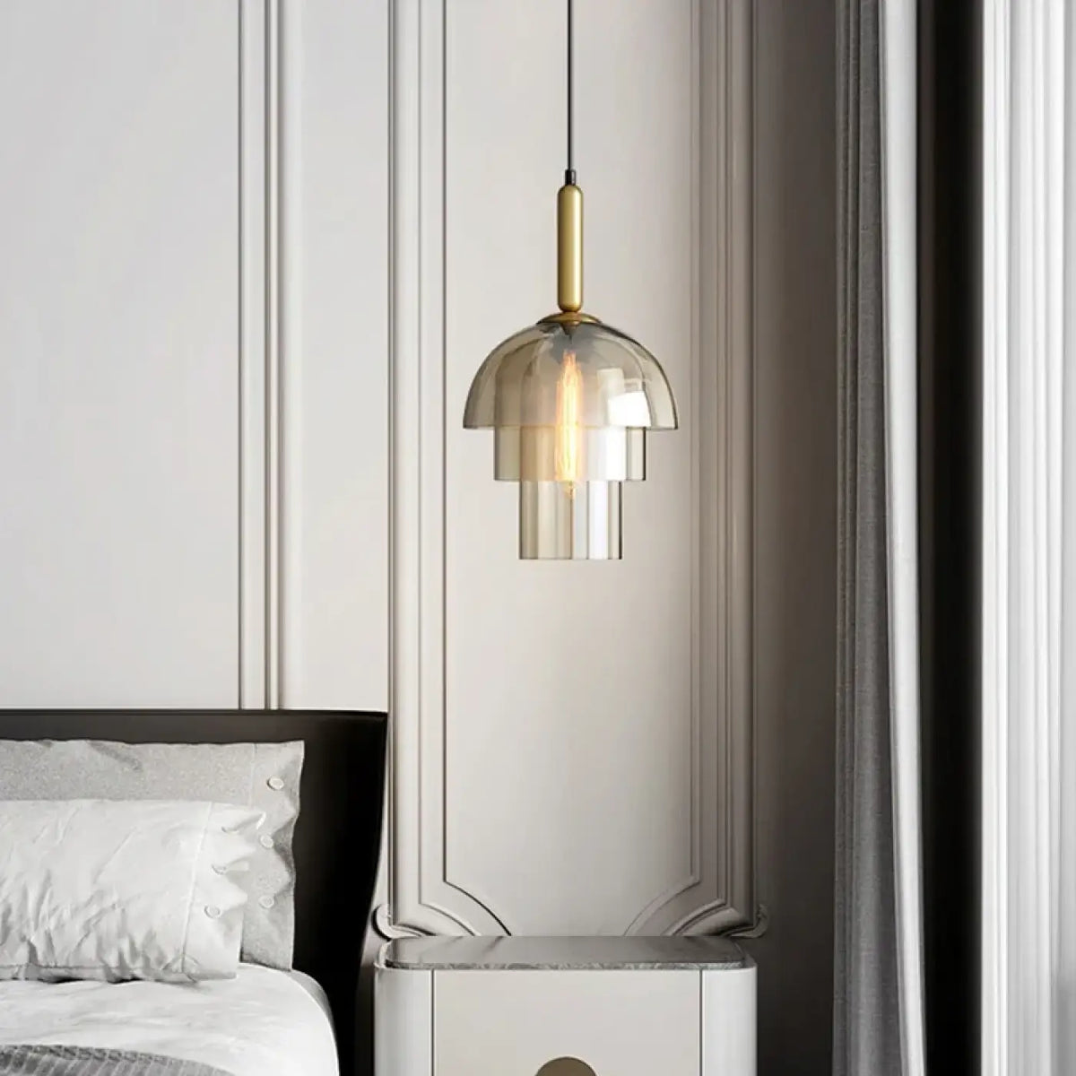 Suspension Cloche en Verre Ambré – Prinine