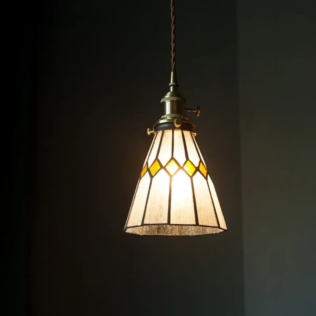 Suspension Art Déco Verre et Cuivre – Kodio