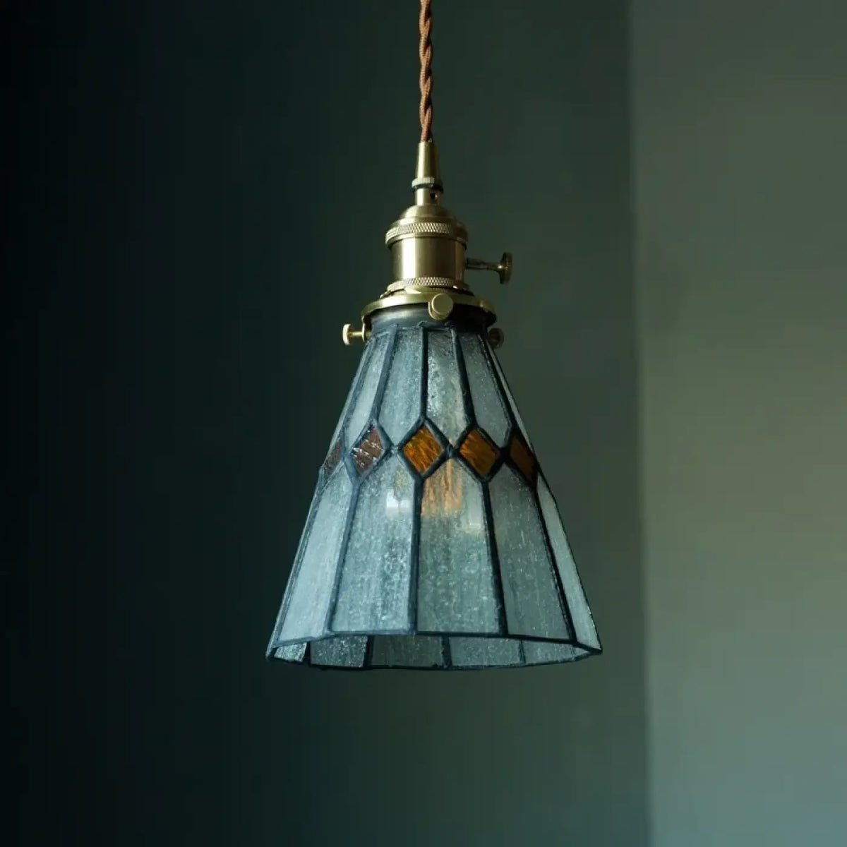 Suspension Art Déco Verre et Cuivre – Kodio