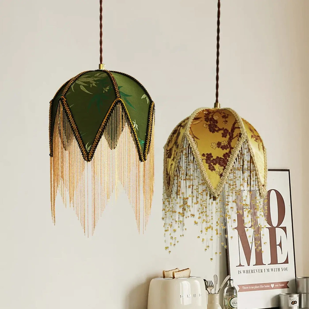Suspension Vintage Tissu à Franges – Gresan