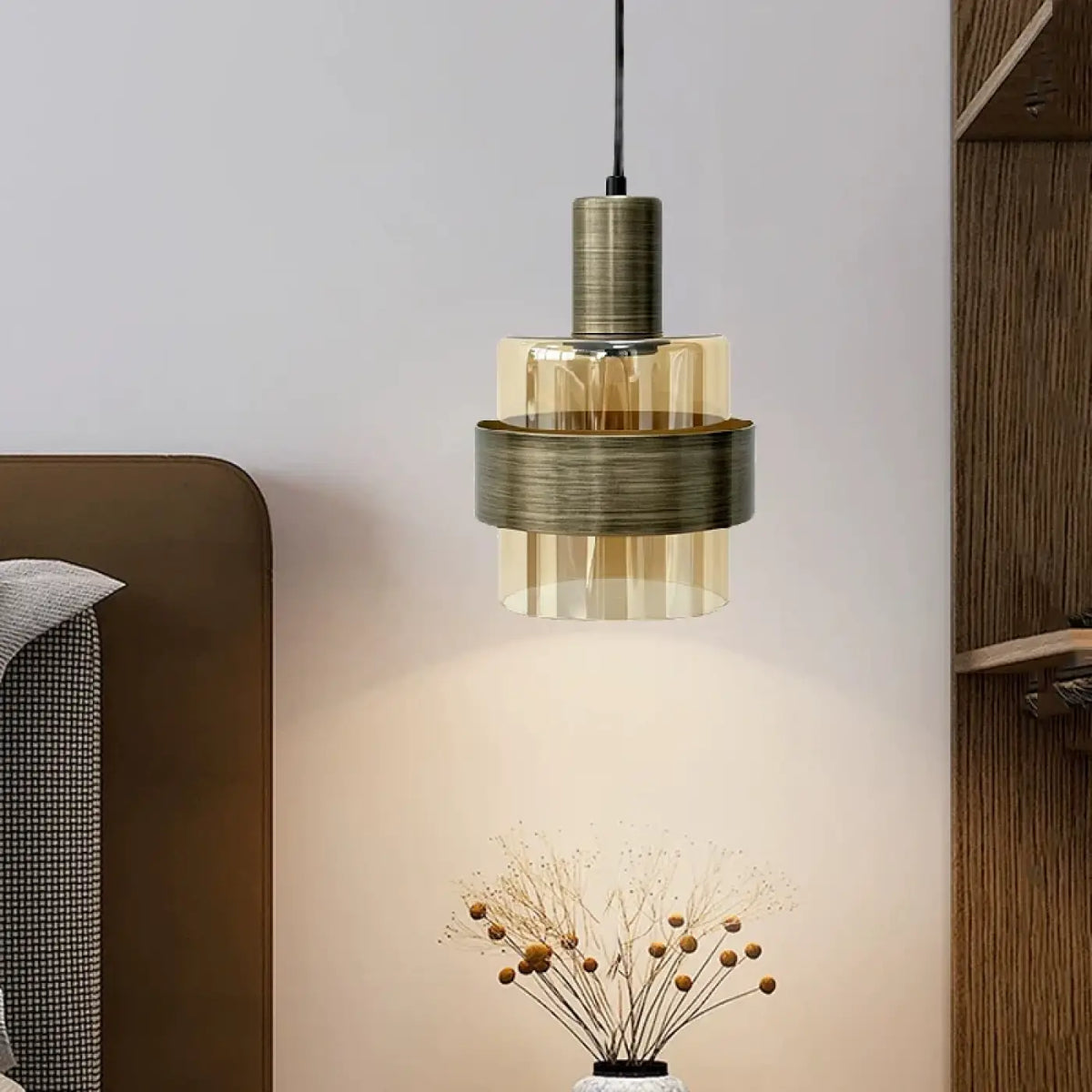 Suspension Vintage en Verre Ambré – Vilon
