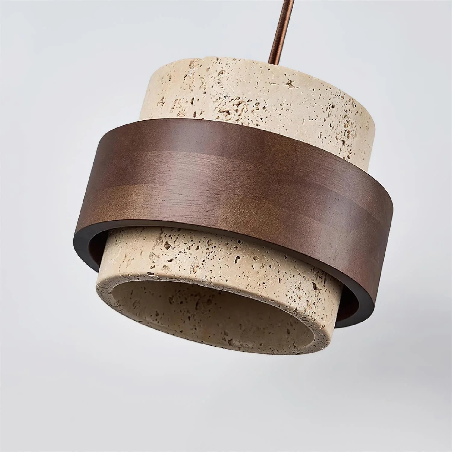Suspension en Travertin et Bois – Théa