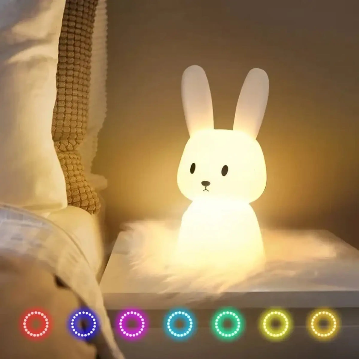 Veilleuse Lapin Multicolore – Plasine
