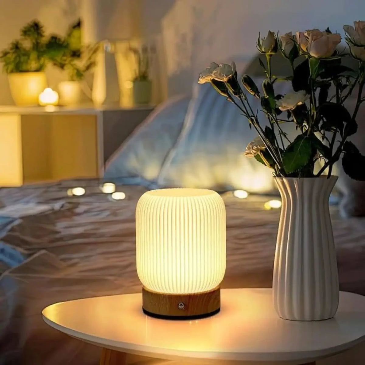 Veilleuse Moderne Base Effet Bois – Brelis