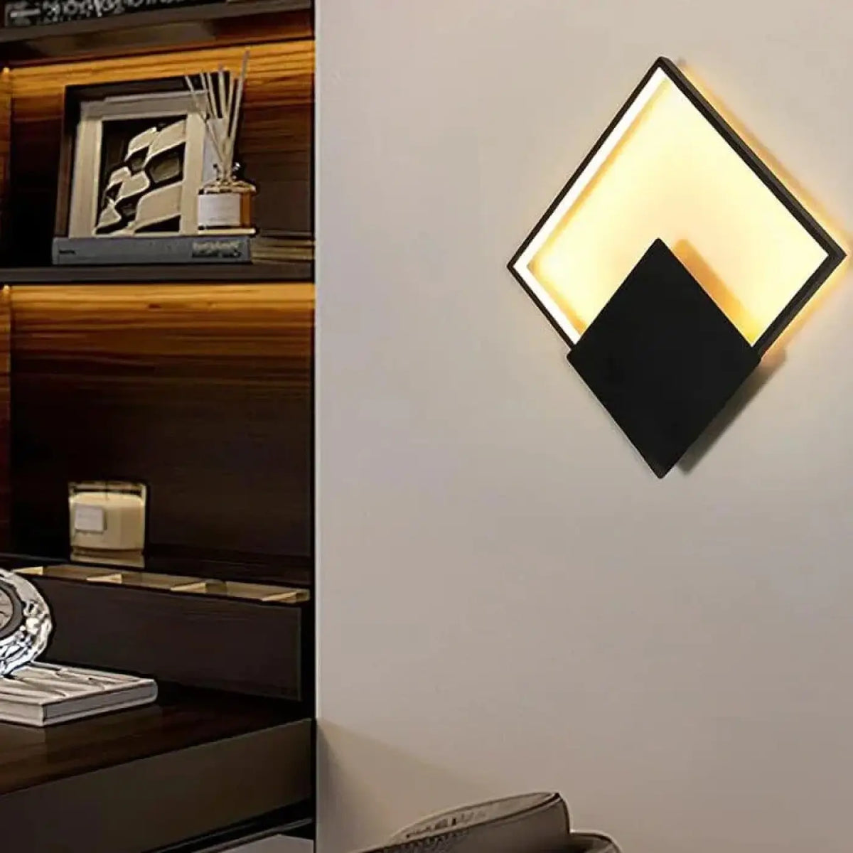Applique Murale LED Carrée Noire – Dimis