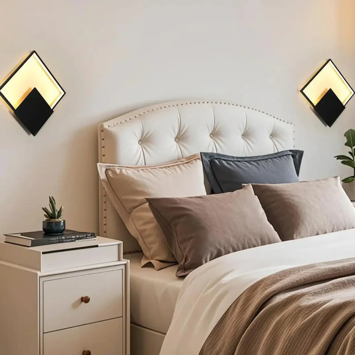 Applique Murale LED Carrée Noire – Dimis