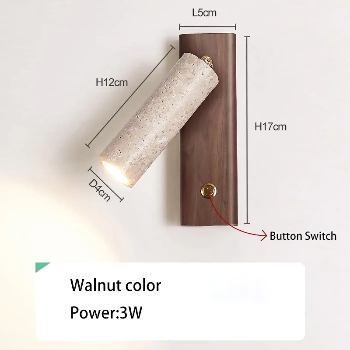 Applique Murale en Bois avec Interrupteur – Zémio