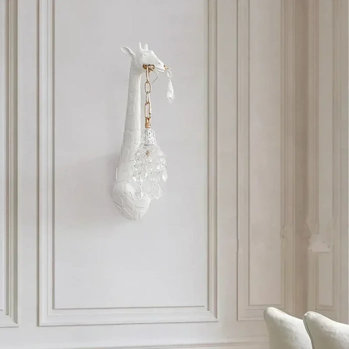 Applique Murale Tête de Girafe Blanche – Fémette