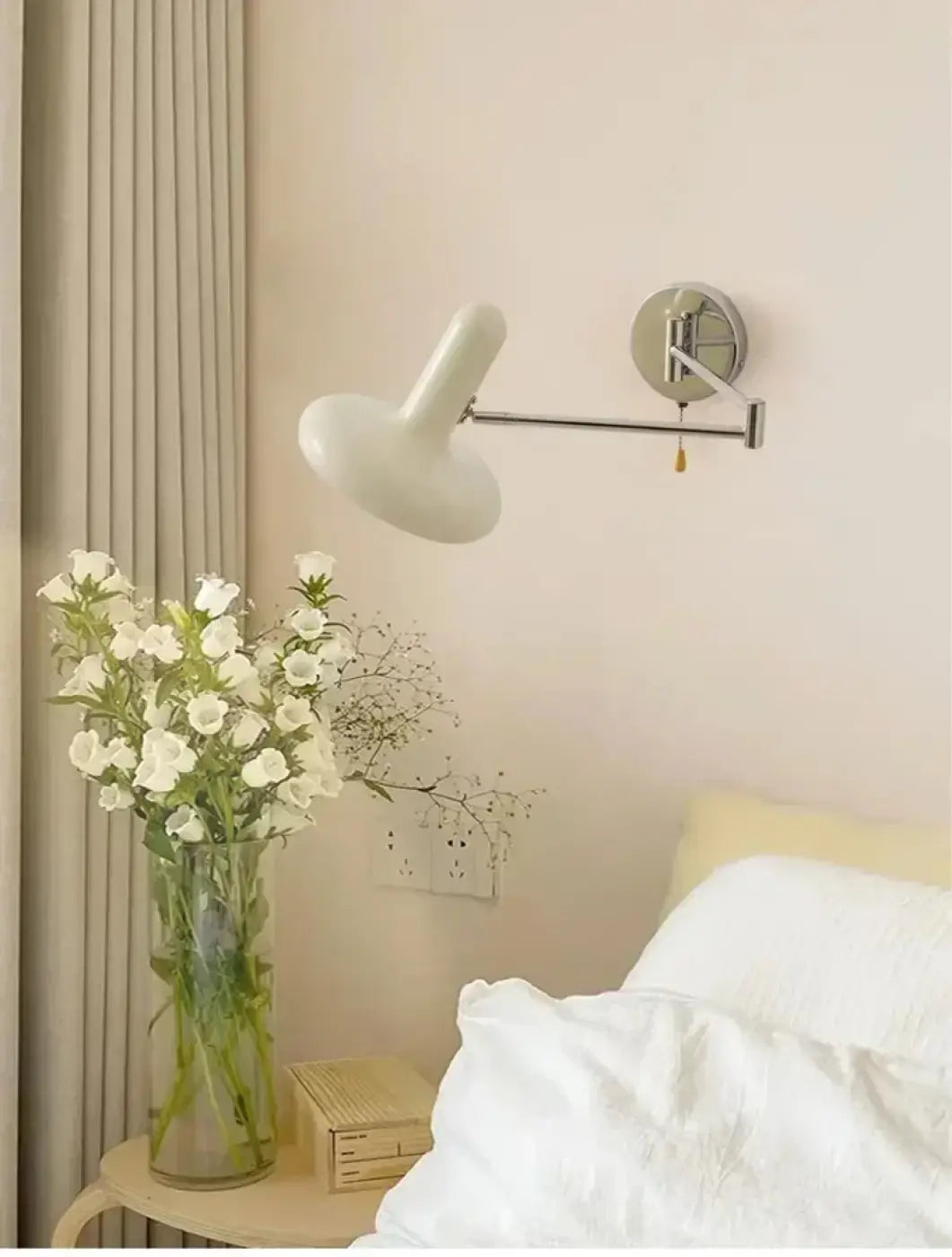 Applique Murale Blanche Bras Articulé Argent – Kasa