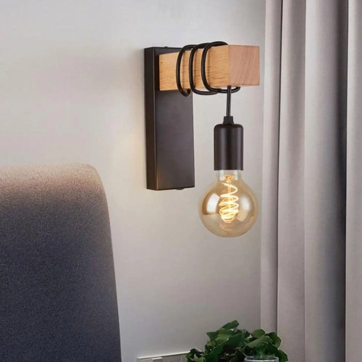 Applique Murale Bois et Noir – Mirio