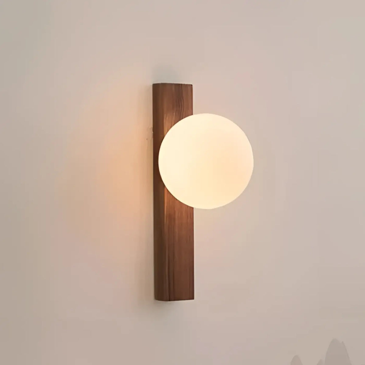 Applique Murale LED Noyer et Boule en Verre – Lémia