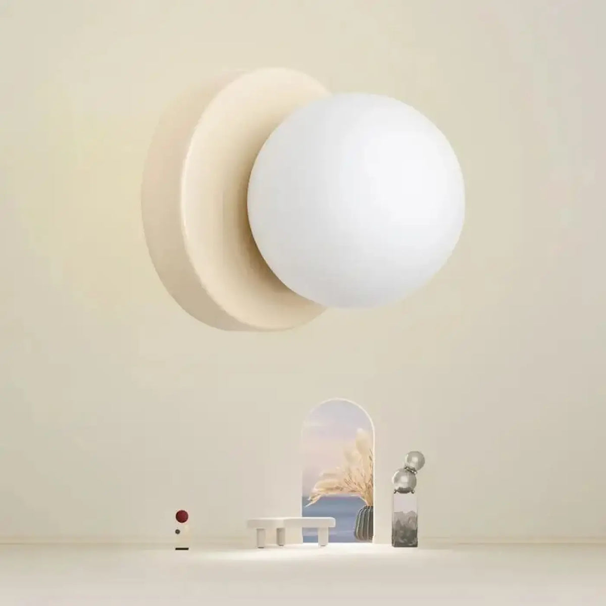 Applique Murale Boule Blanche Support Coloré – Zalis