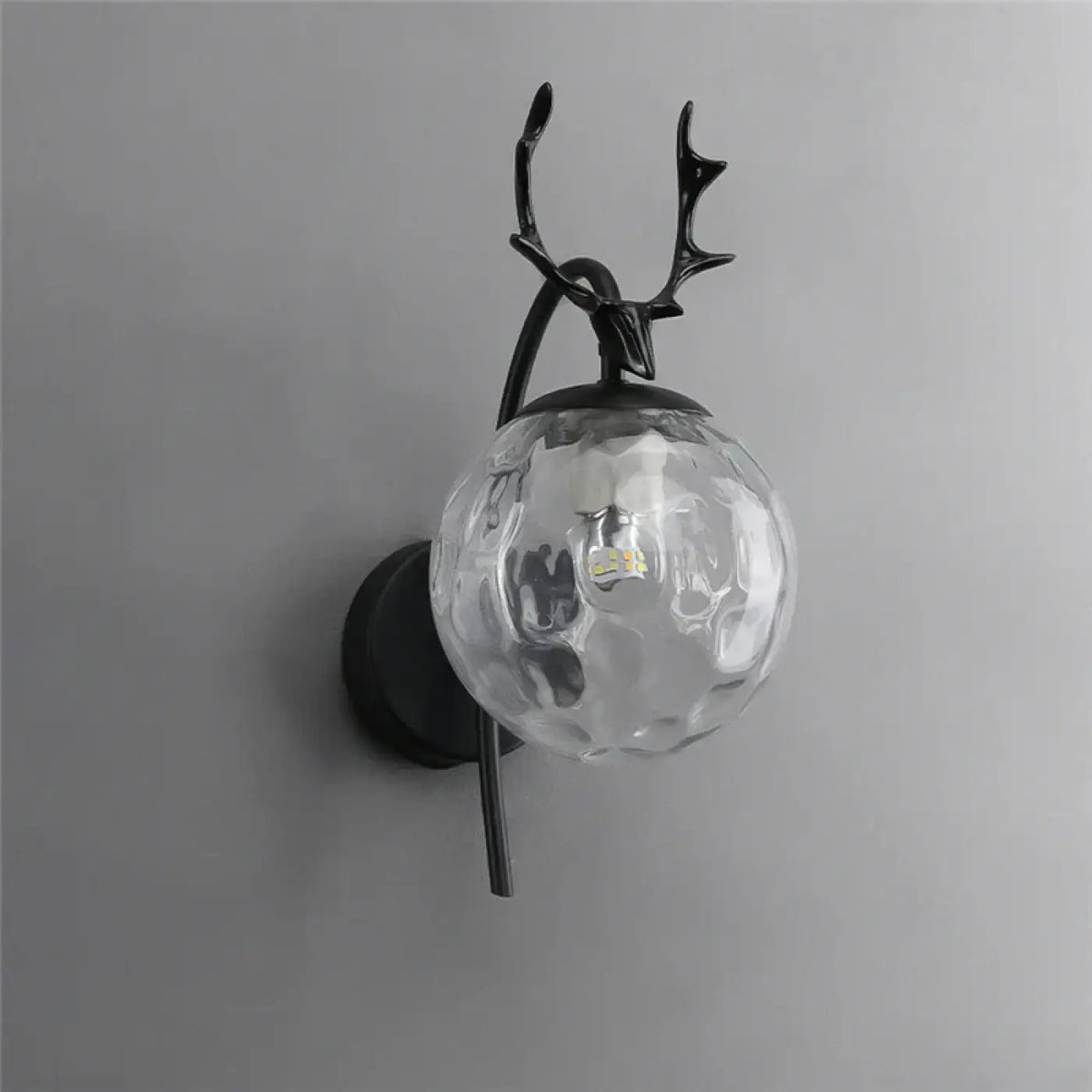 Applique Murale Boule en Verre et Bois de Cerf – Zosa