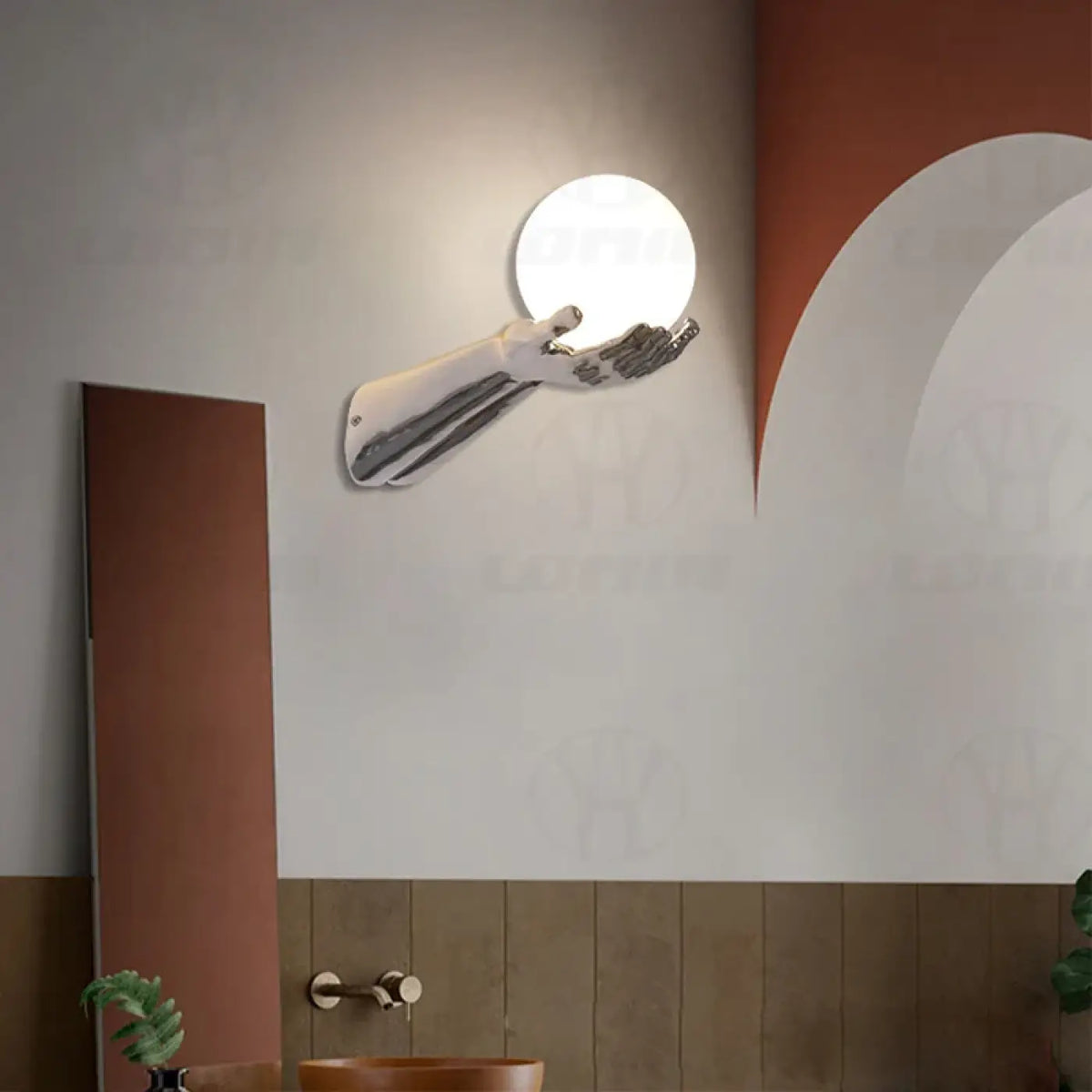 Applique Murale Bras Tendu à Boule Blanche – Kania