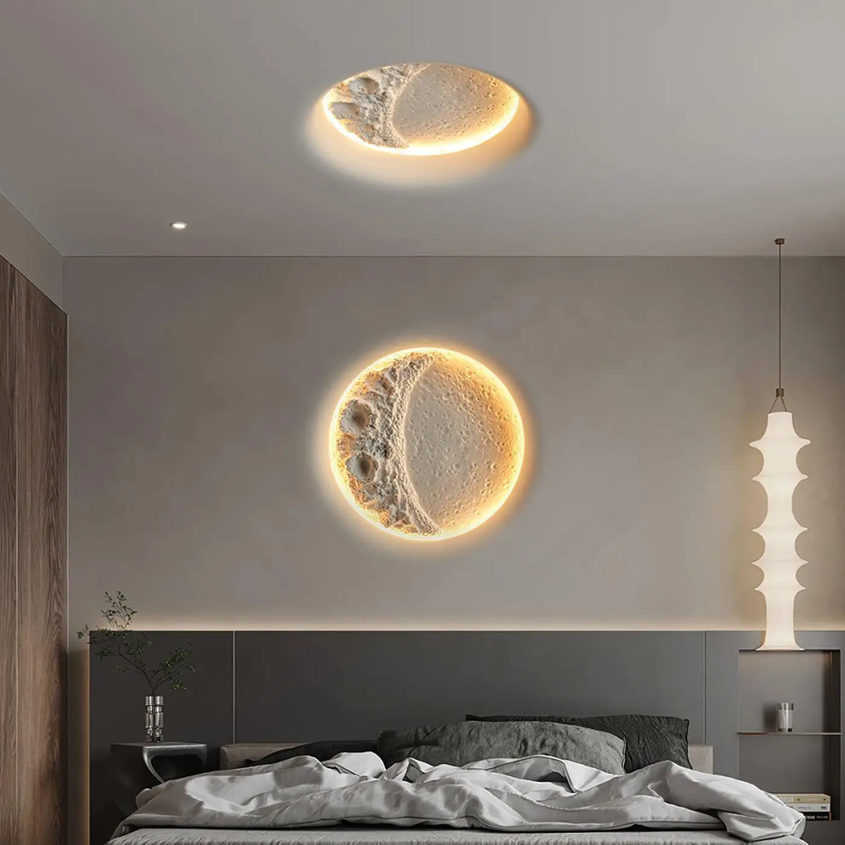 Applique Murale Lune 3D Blanche – Beris