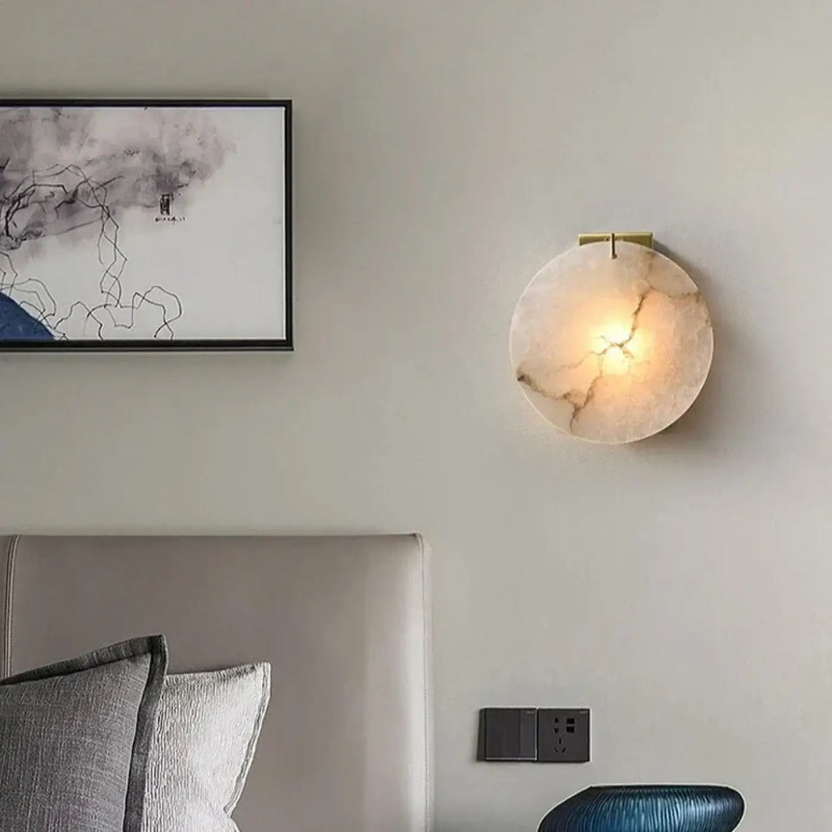 Applique Murale Effet Marbre Base Dorée – Vadis