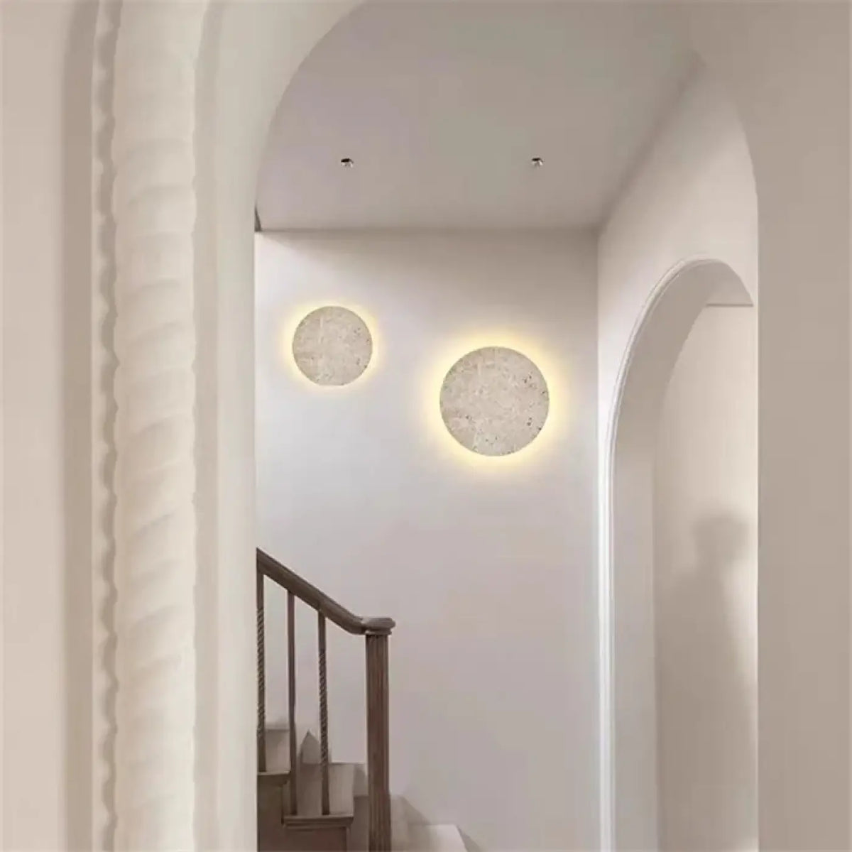 Applique Murale Lune en Pierre Texturée – Tovine