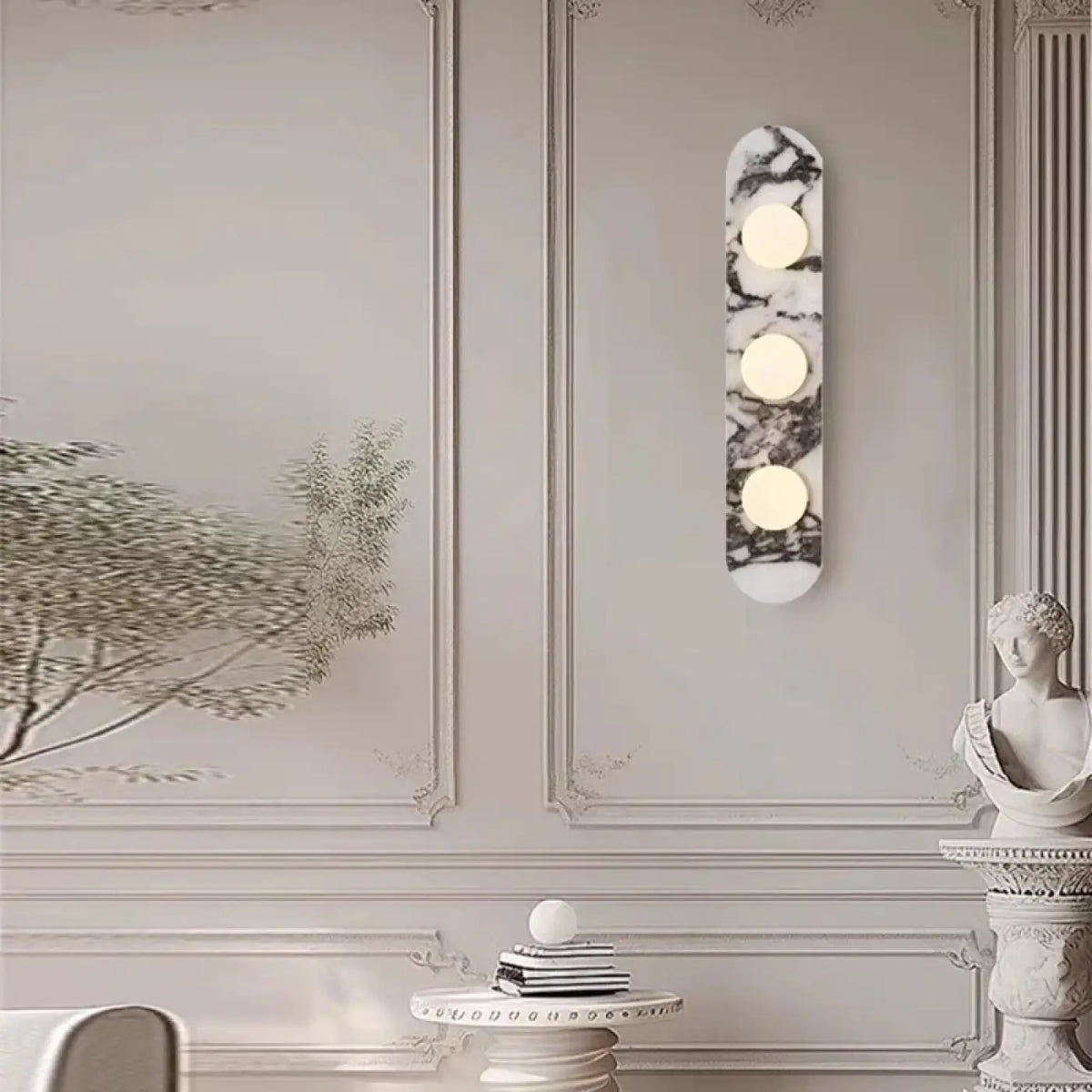 Applique Murale LED en Marbre Blanc – Remelle