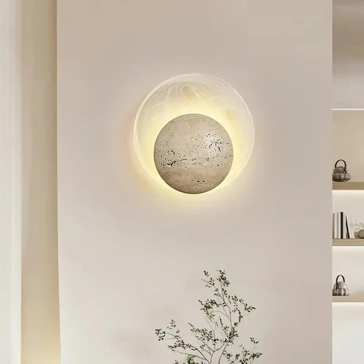 Applique Murale Ronde en Pierre LED – Namette