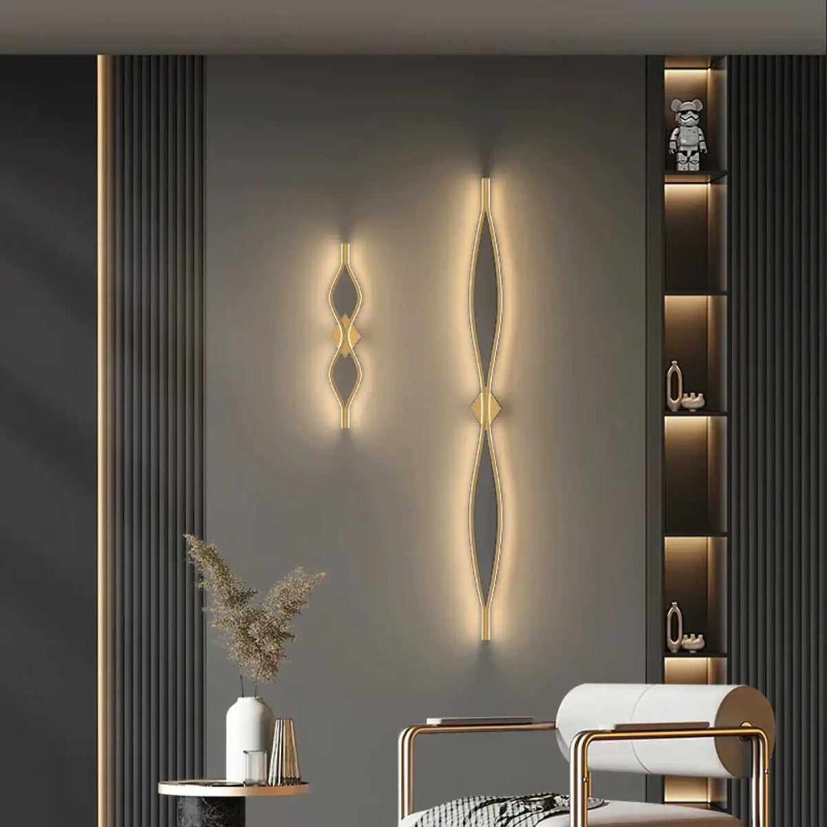 Applique Murale Verticale aux Lignes Fluides – Feso