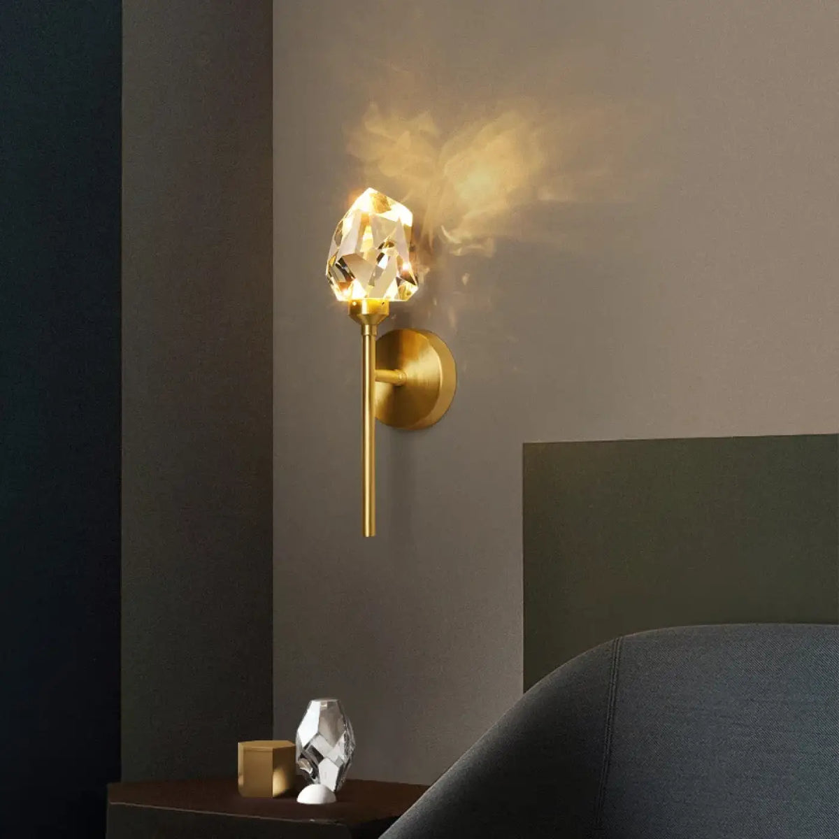 Applique Murale Dorée Fleur Faux Cristal – Jelia