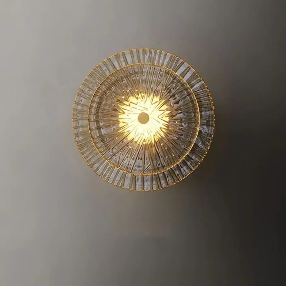 Applique Murale Ronde Dorée en Verre – Fesio