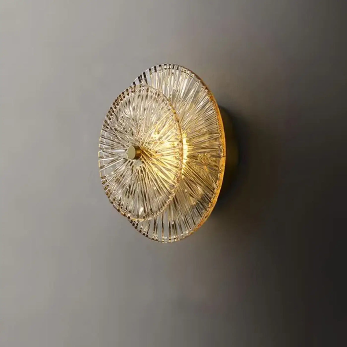 Applique Murale Ronde Dorée en Verre – Fesio