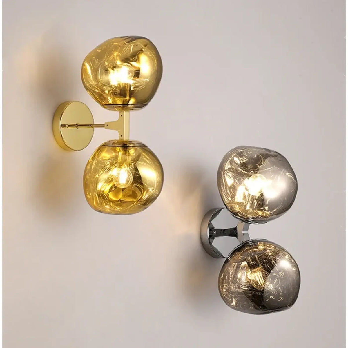 Applique Murale Double Globe Verre Soufflé – Ranine