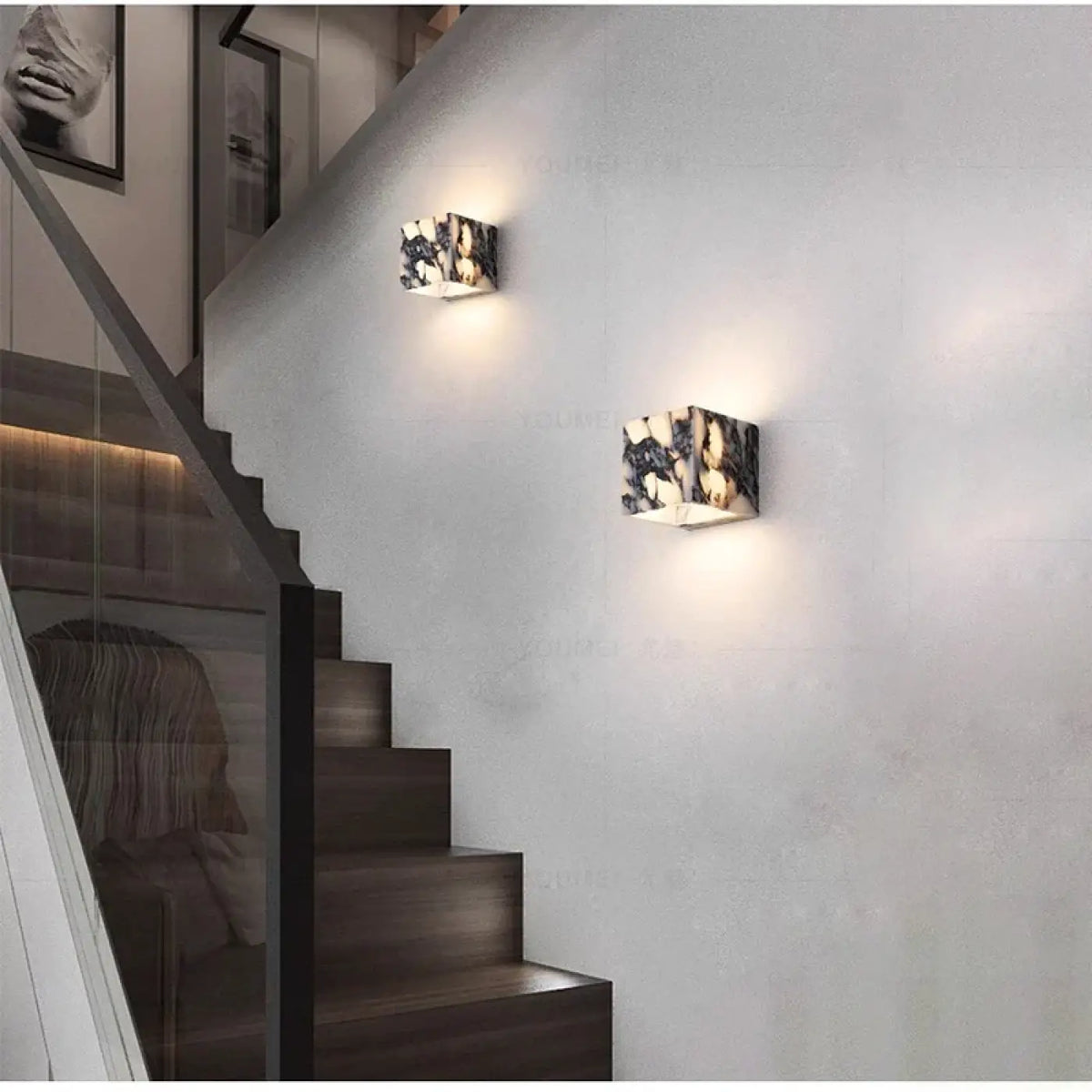 Applique Murale Marbrée Noir et Blanc – Verel