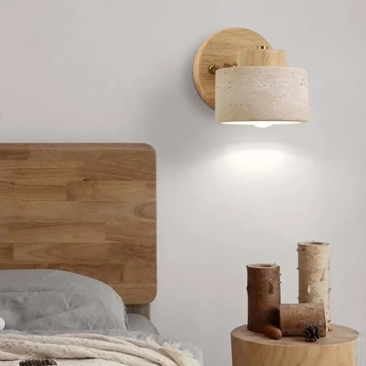 Applique Murale en Bois Finition Minérale – Zavio
