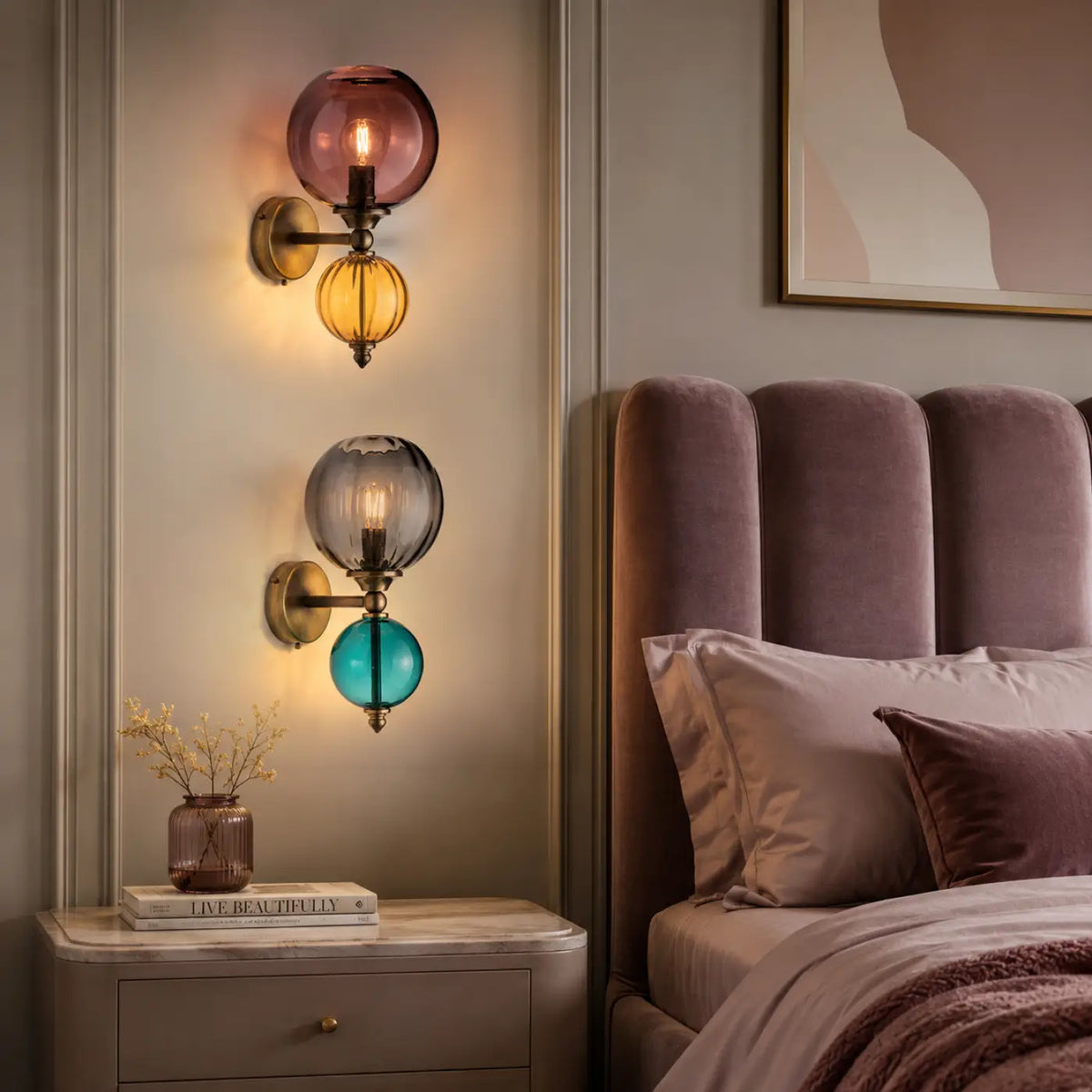 Applique Murale Globes en Verre Teinté – Karia