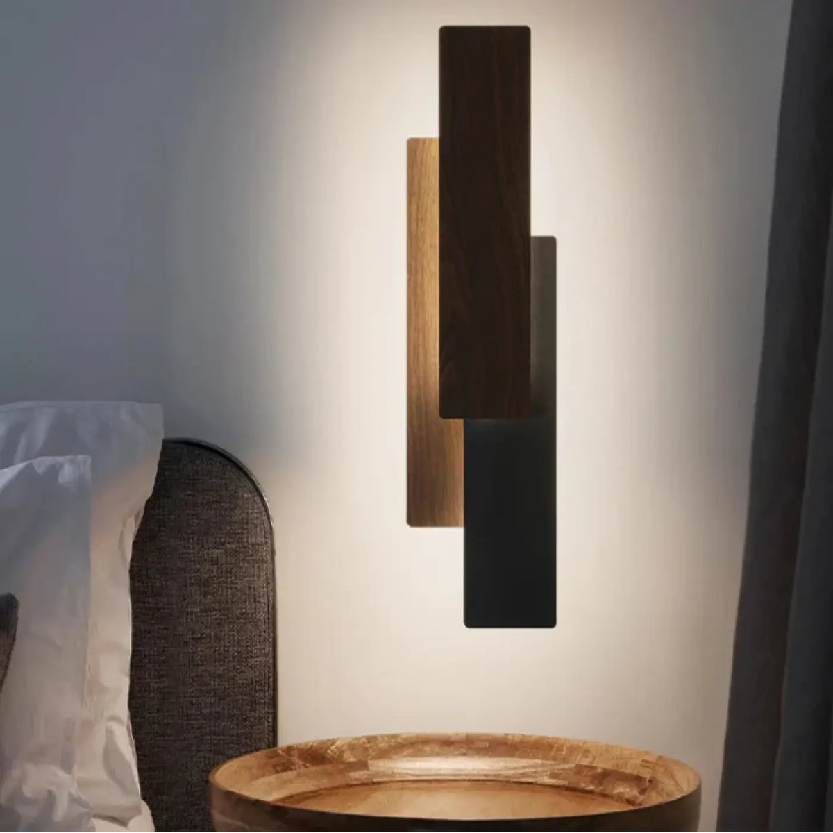 Applique Murale Minimaliste Bois et Métal – Kasane
