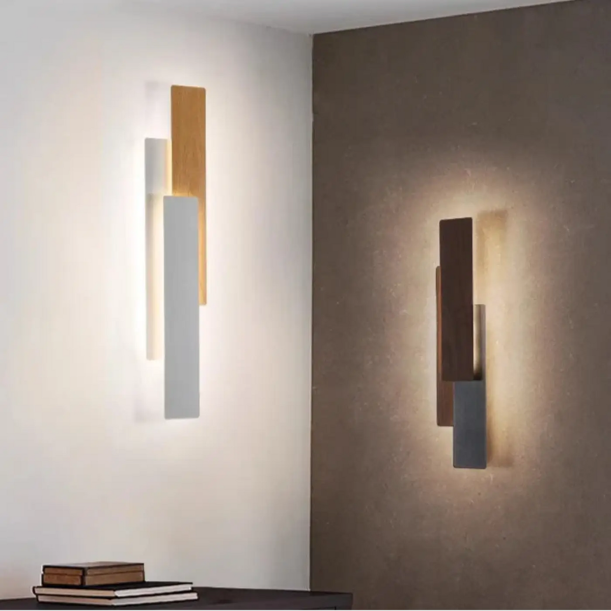 Applique Murale Minimaliste Bois et Métal – Kasane