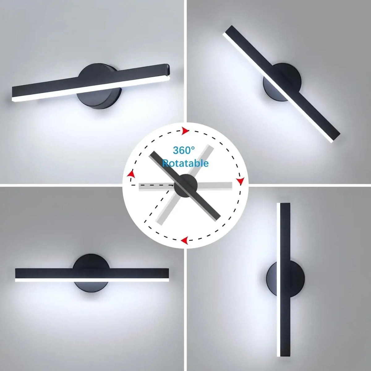 Applique Murale LED Élancée Noire – Somel