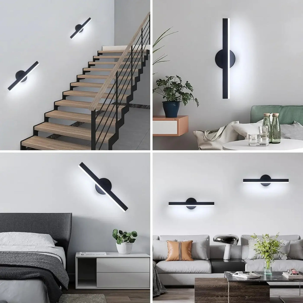 Applique Murale LED Élancée Noire – Somel