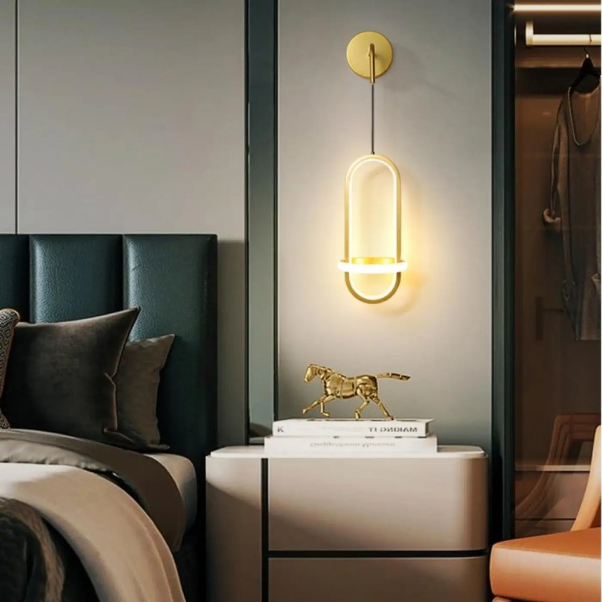 Applique Murale LED Design Noir et Doré – Liris