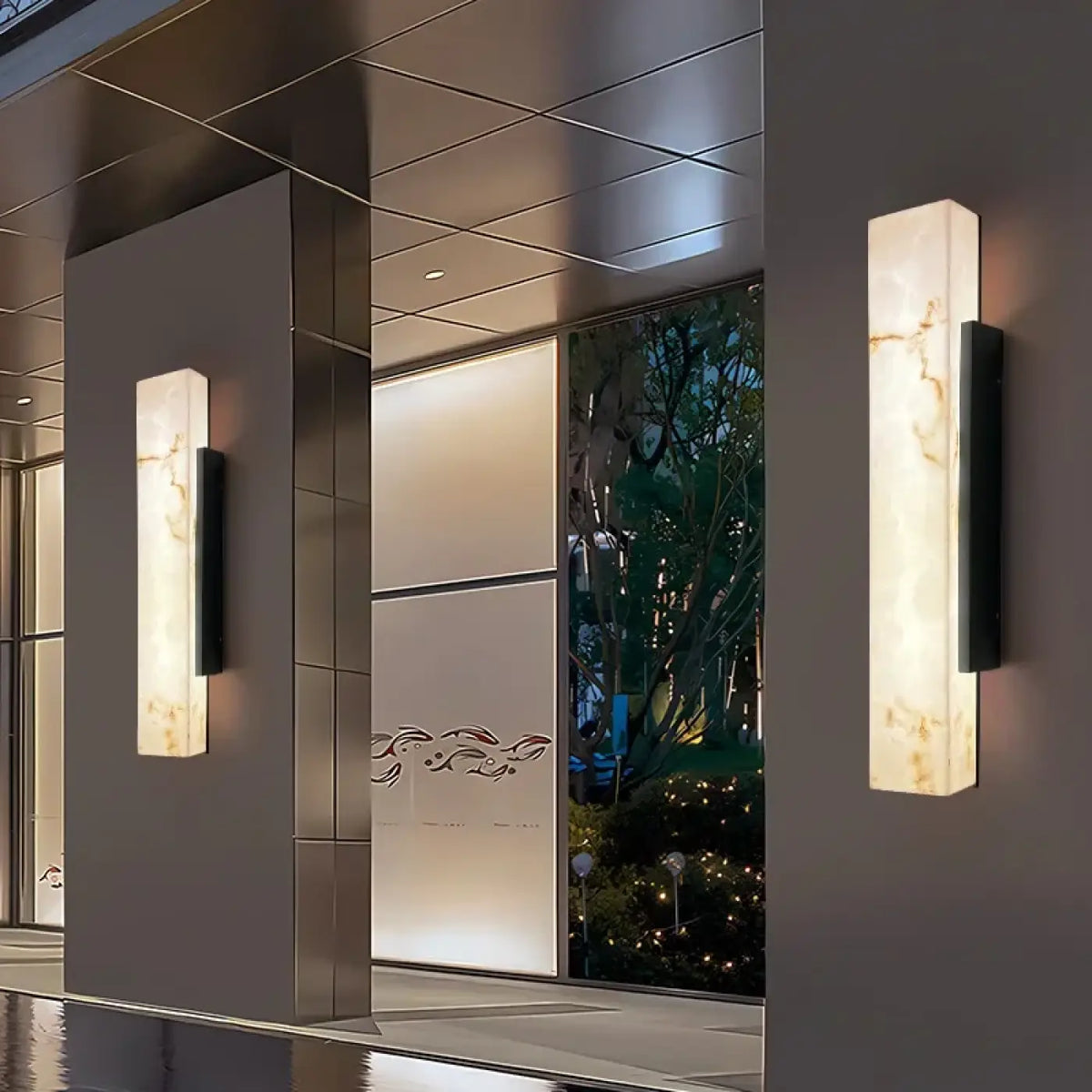 Applique Murale LED Extérieure Effet Marbre – Bemine