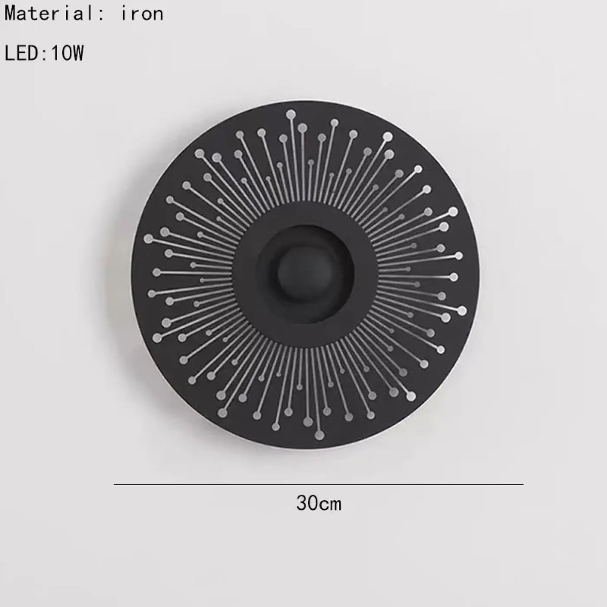 Applique Murale LED en Fer Noir – Vinelle
