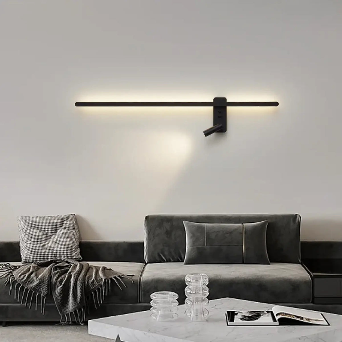 Applique Murale LED Minimaliste Métal Noir – Bosine