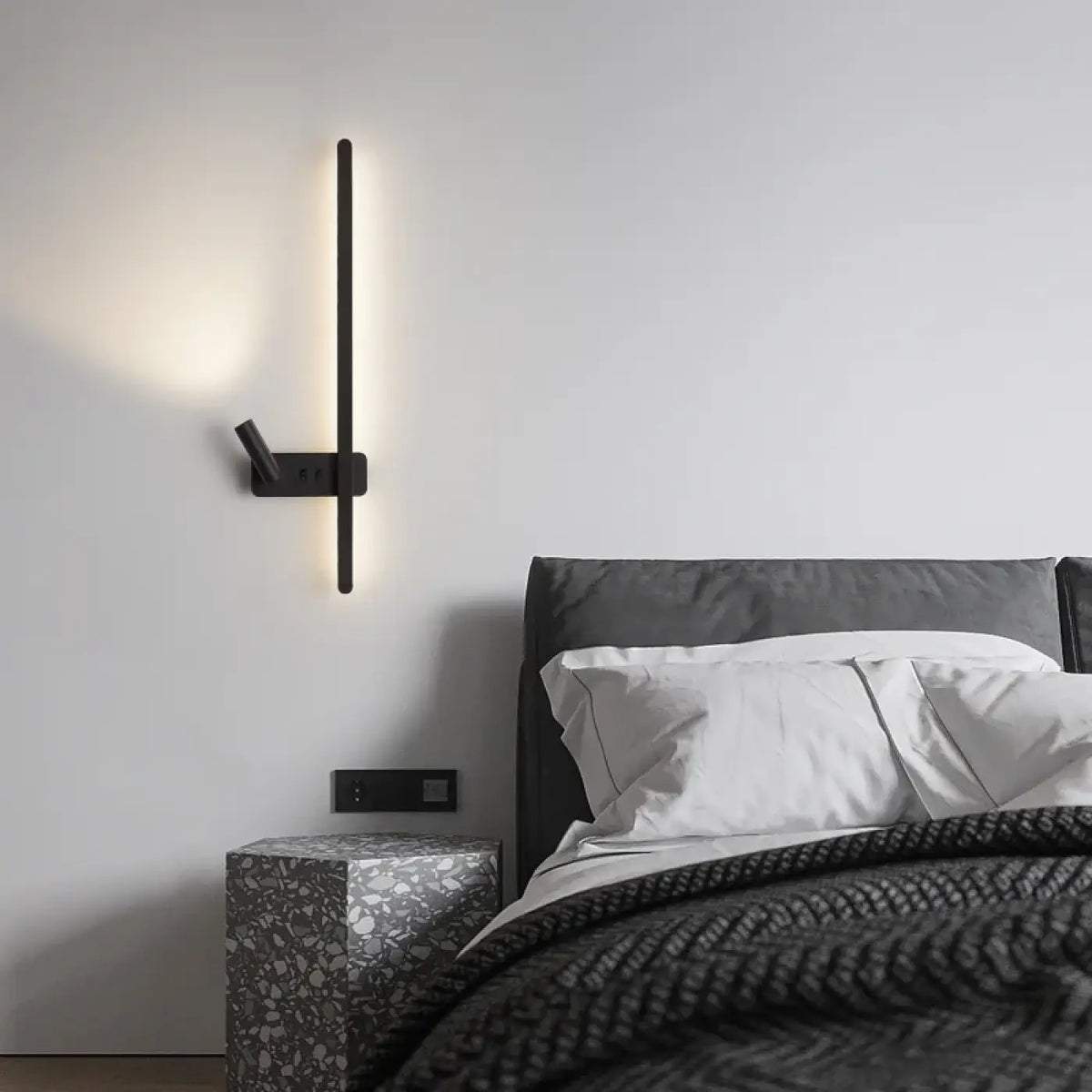 Applique Murale LED Minimaliste Métal Noir – Bosine