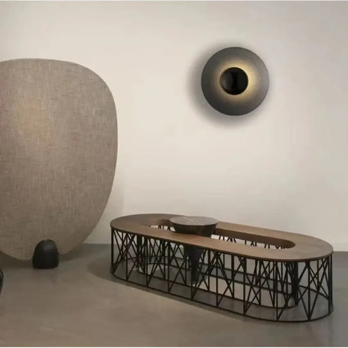 Applique Murale LED Ronde Noire – Nédio