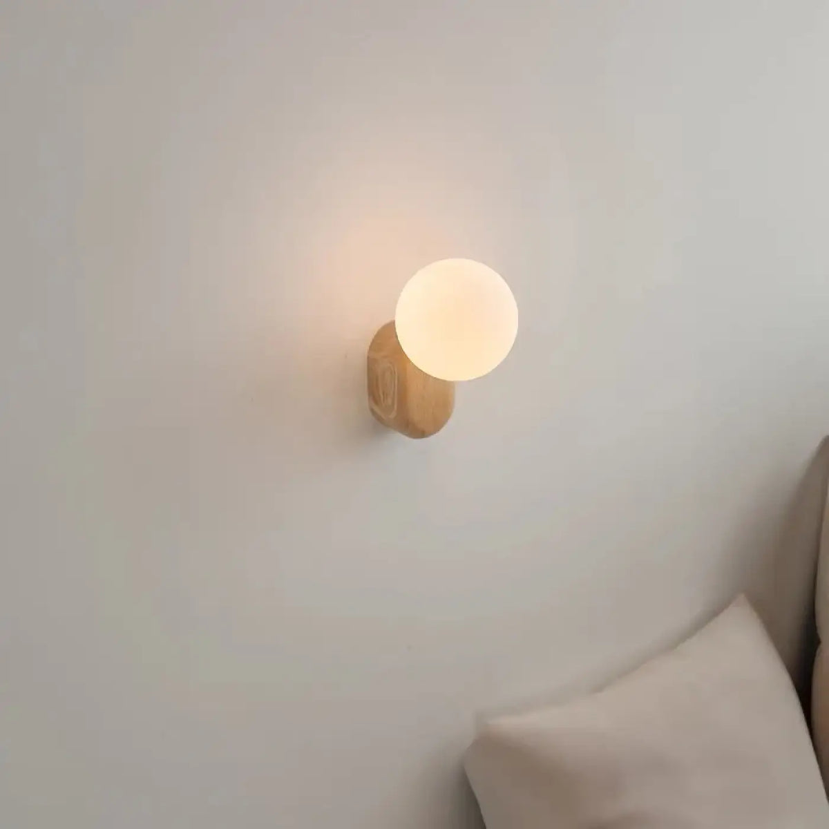 Applique Murale Bois et Verre Opale – Nalio