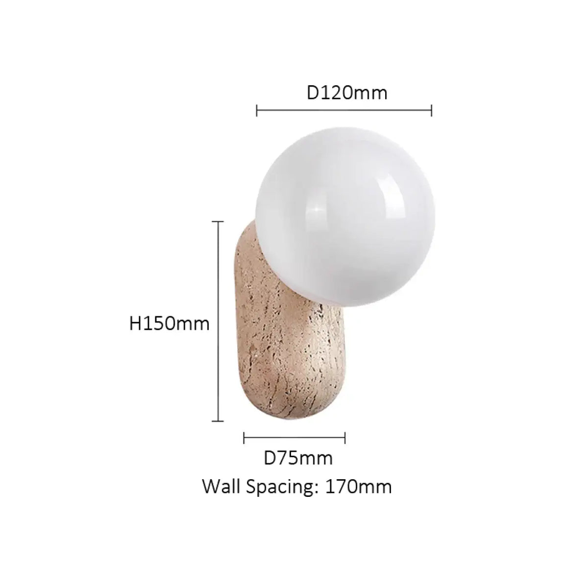 Applique Murale Pierre Naturelle et Globe – Eria