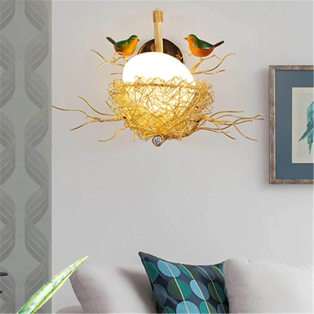 Applique Murale Dorée Oiseaux Perchés – Vora