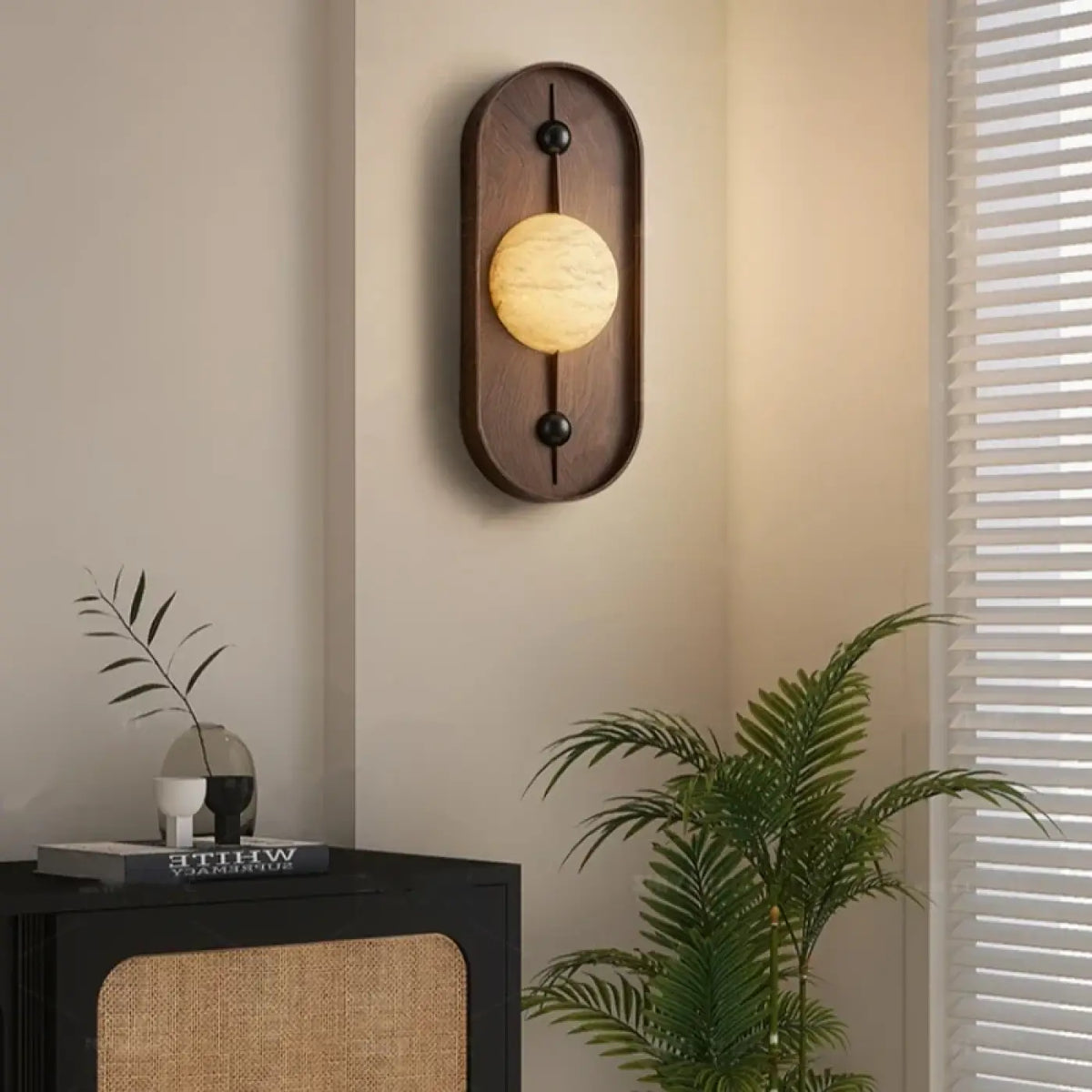 Applique Murale Ovale en Bois à Boule – Sila
