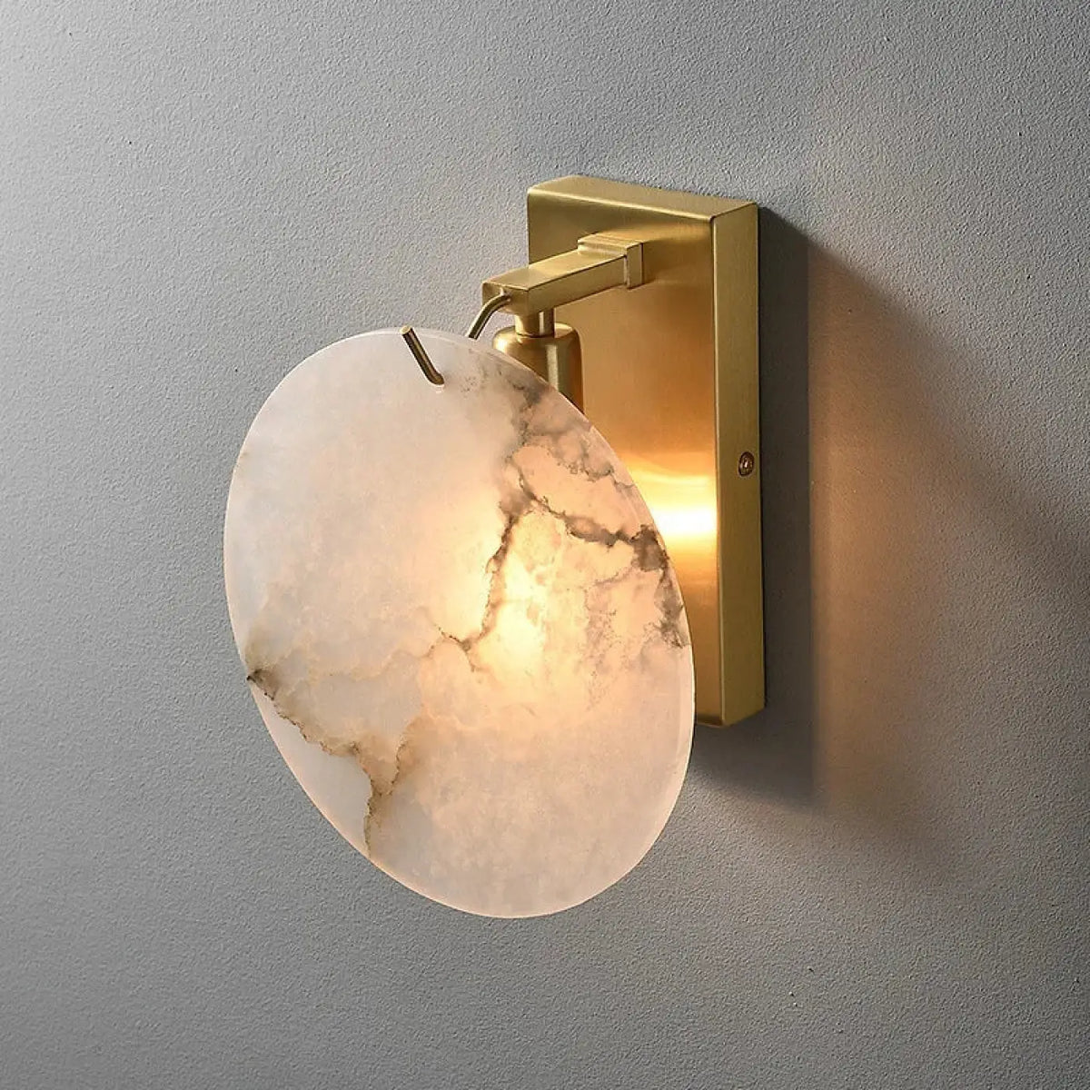 Applique Murale Ronde Effet Marbre Doré – Ledine