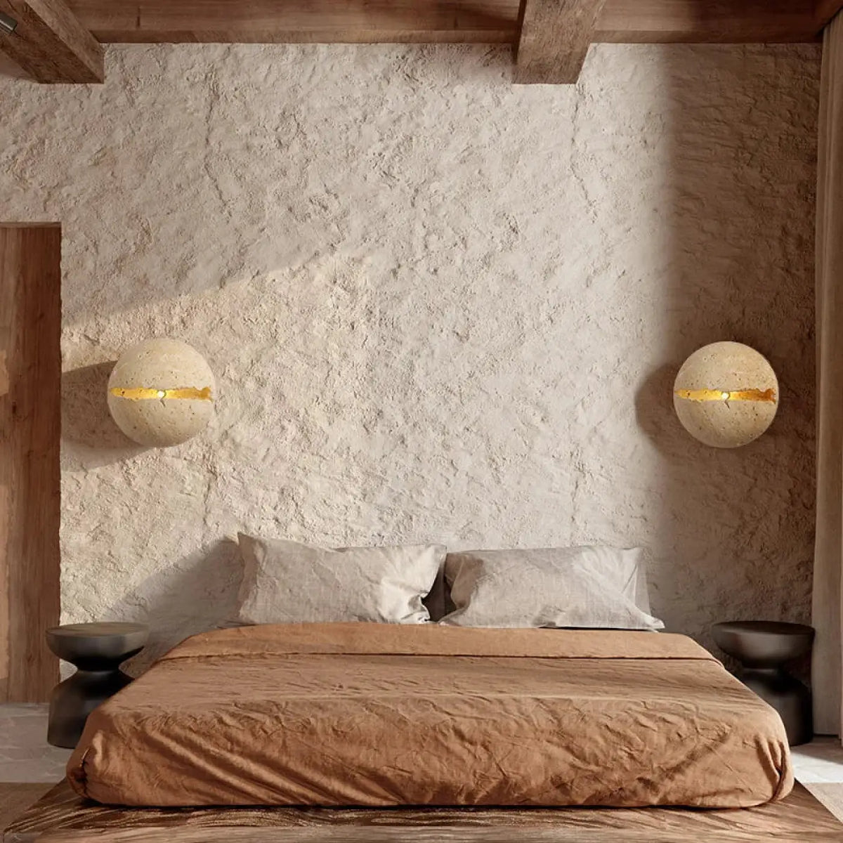 Applique Murale Ronde en Pierre Fendue – Dimette