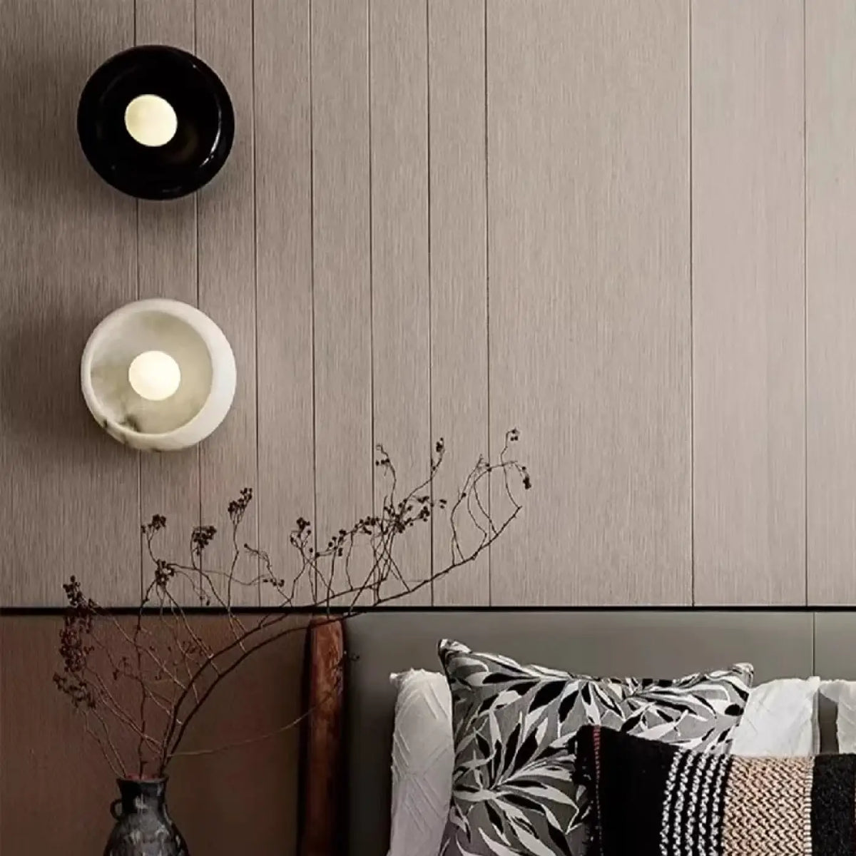 Applique Murale Ronde en Pierre LED – Seline
