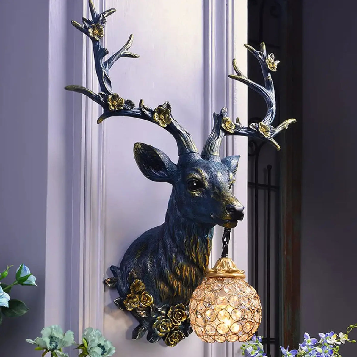Applique Murale Tête de Cerf Florale – Binia