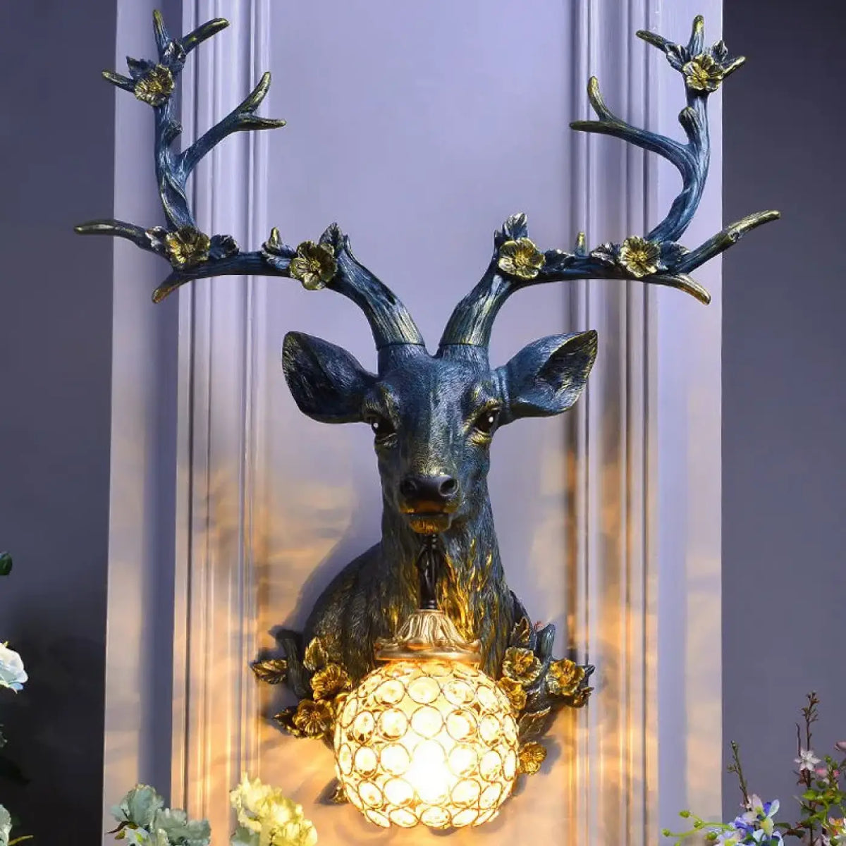 Applique Murale Tête de Cerf Florale – Binia